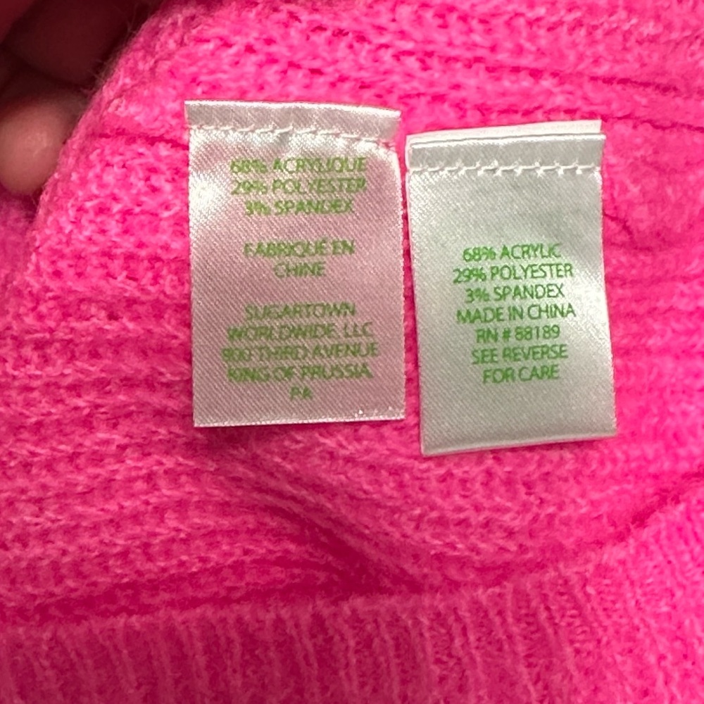 Lilly Pulitzer Morgen Bright Pink Sweater with Button Detail - Picture 6 of 6